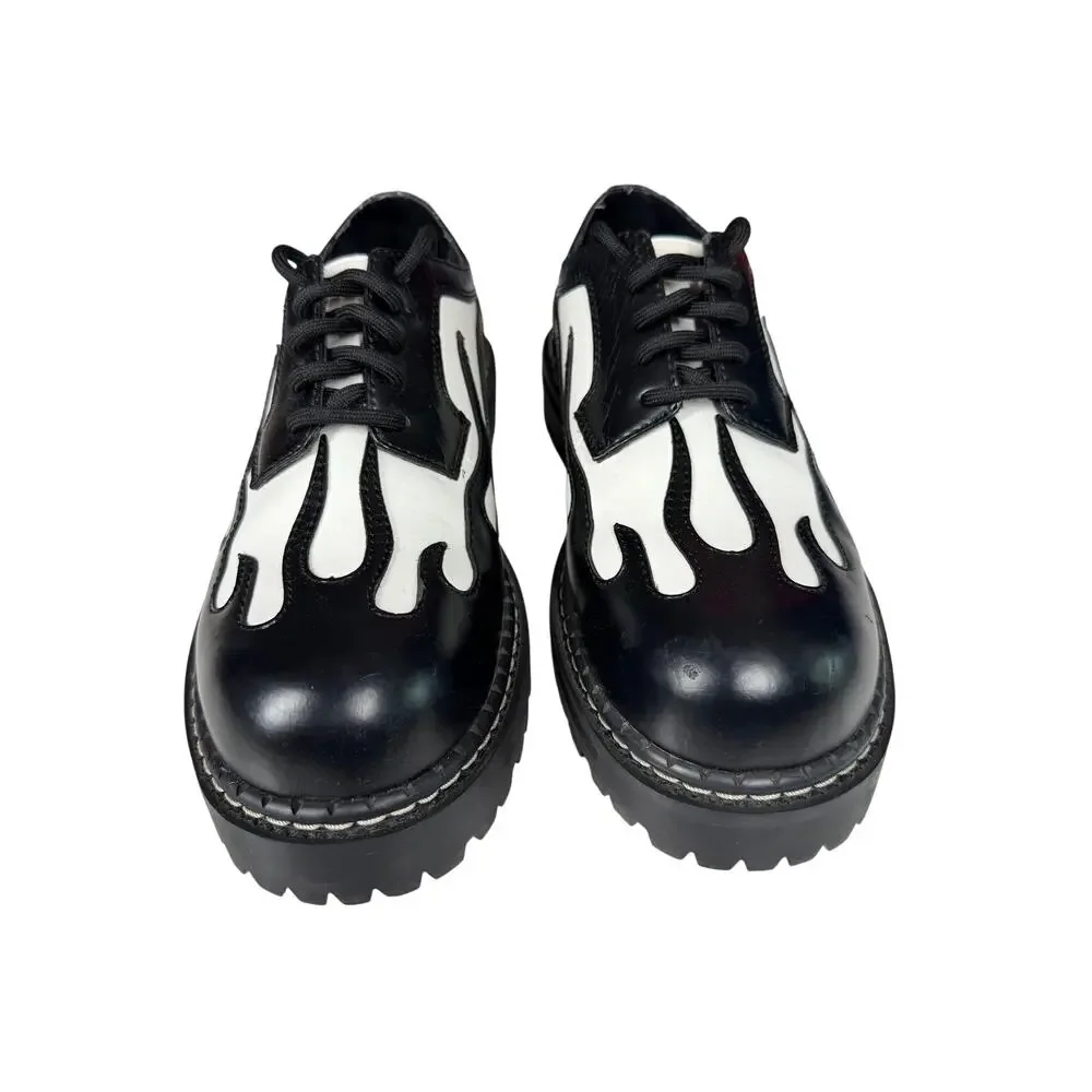 SKECHERS Platform Shoes 10 Flame Vintage 90's Rocker Punk Creepers Leather Rare